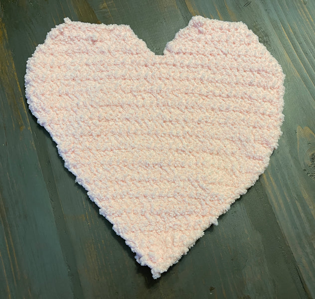 Crochet Soft and Fuzzy Heart Pillow