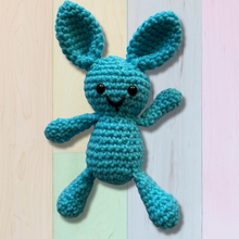 Load image into Gallery viewer, Teal Crochet Bunny 
