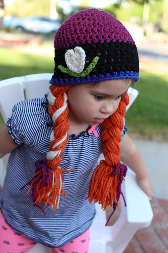 Crochet Anna Hat - Frozen