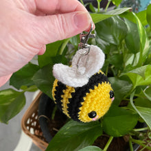 Load image into Gallery viewer, Little Bee Keychain, Bee Keychain, Crocheted Bumble Bee Keychain , Crocheted Bee Keychain, Bumble Bee Keychain, Bee Keychain, Stocking Stuffers, Teacher Gift
