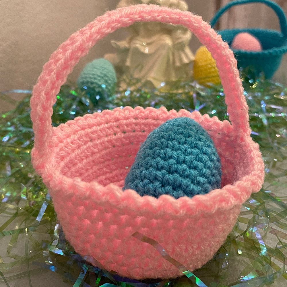 Mini Crochet Basket and Coordinating Crochet Egg