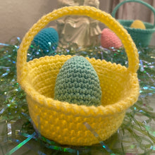 Load image into Gallery viewer, Mini Crochet Basket and Coordinating Crochet Egg
