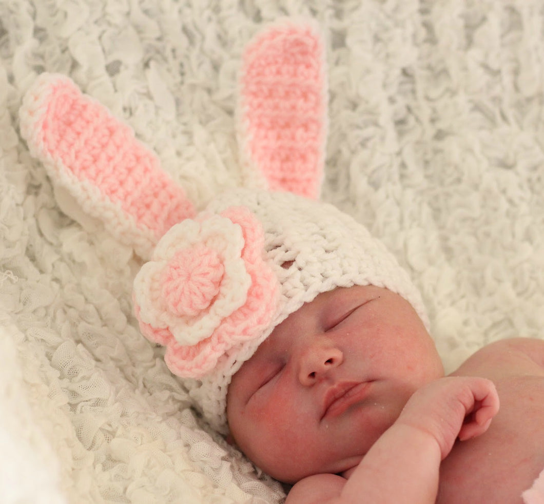 Crochet Bunny Flower Hat