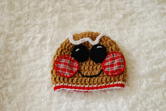 Crochet Gingerbread Man Hat
