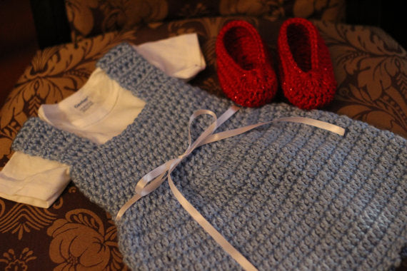 Crochet Dorothy Outfit - Dress and Ruby Slippers