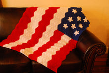 Load image into Gallery viewer, Crochet American Flag Afghan
