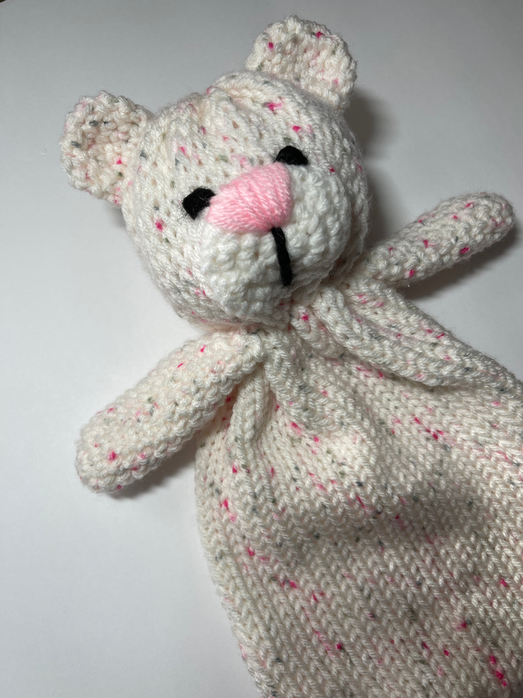 Knit & Crochet Addi Bear Toy/Snuggly/Lovie for Babies and Toddlers