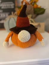 Load image into Gallery viewer, Fall Gnome Decor, Crochet Pumpkin Gnome, Autumn Decoration
