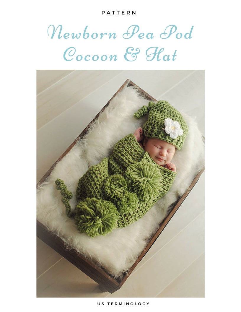 Crochet Pattern - Pea Pod Cocoon and Hat