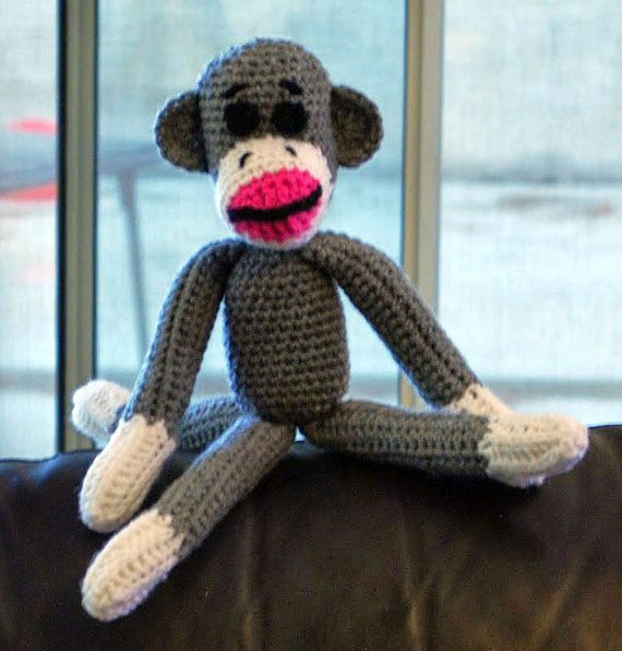 Crocheted Sock Monkey Toy