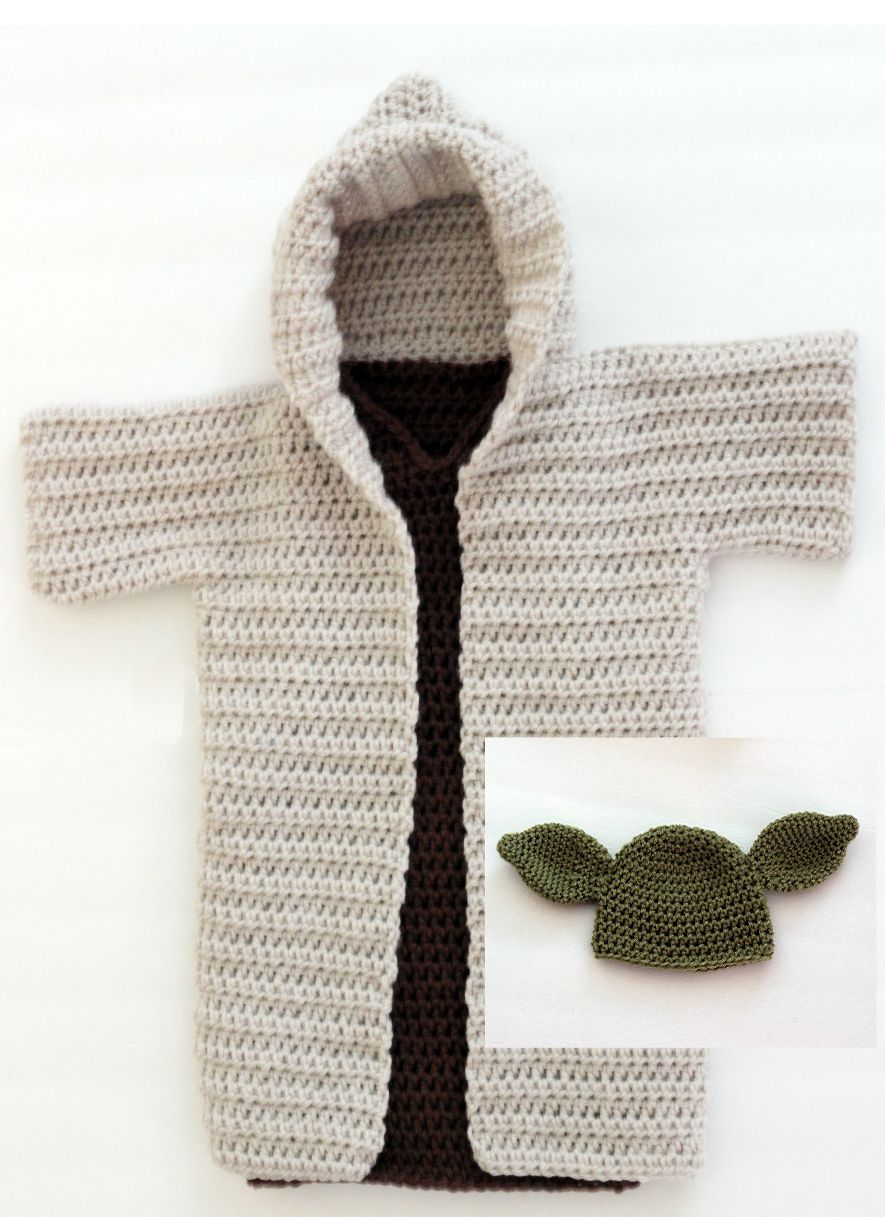 Crochet Yoda - Robe and Hat - Newborn Photo Prop
