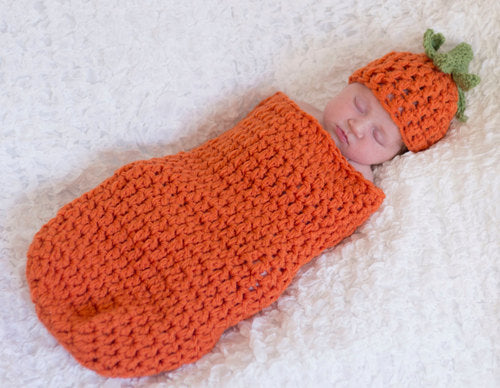 Baby Pumpkin Costume, Baby Pumpkin Cocoon or Hat, Pumpkin Hat, Pumpkin Sleep Sack, Pumpkin Sleep Bag, Baby Pumpkin Photo Prop